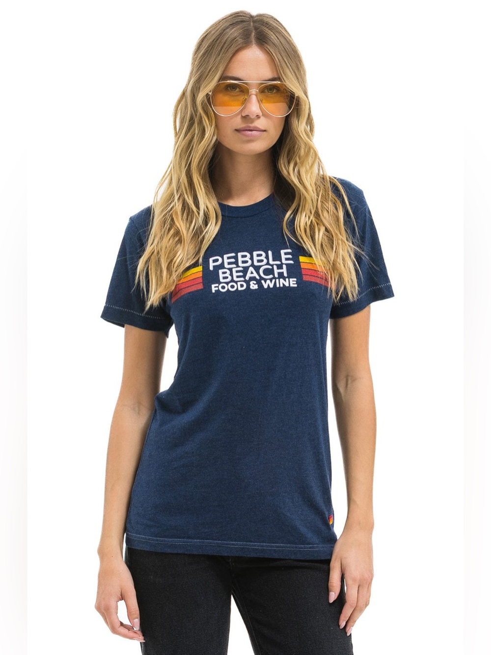 Aviator Nation Pebble Beach Food & Wine 2025 Crew Tee Navy Size XS